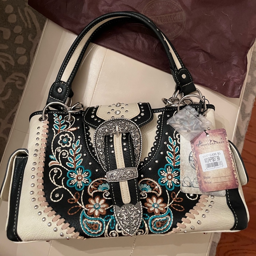 Montana West Cream and Black Bag